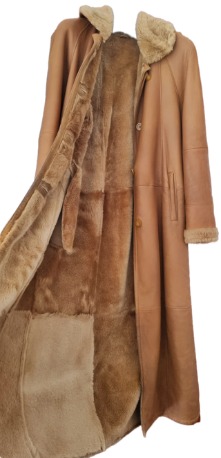 Abrigo Piel Señora Beige/Marrón