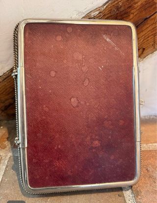 Espejo tríptico antiguo plateado