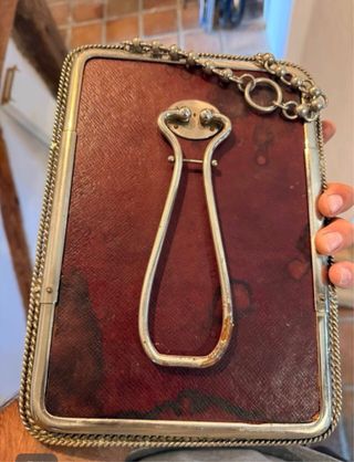 Espejo tríptico antiguo plateado