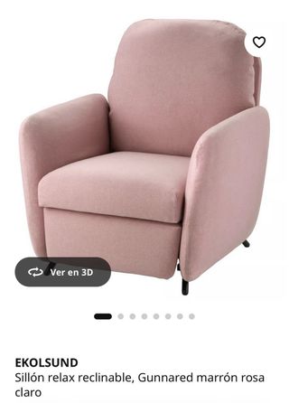 IKEA EKOLSUND Sillón 1 Plaza Reclinable Rosa
