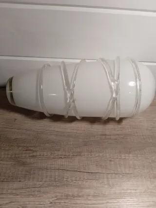 Vaso cristallo bianco con spirale trasparente