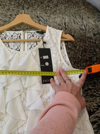 Vestido Frime Talla L Blanco y Fucsia