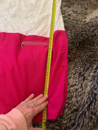 Vestido Frime Talla L Blanco y Fucsia