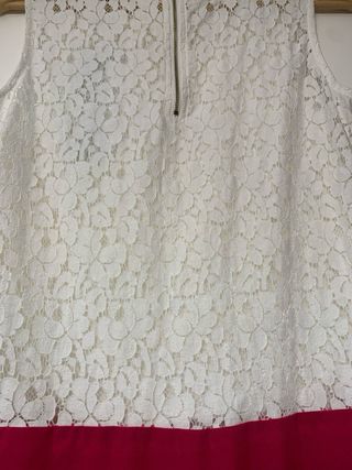 Vestido Frime Talla L Blanco y Fucsia