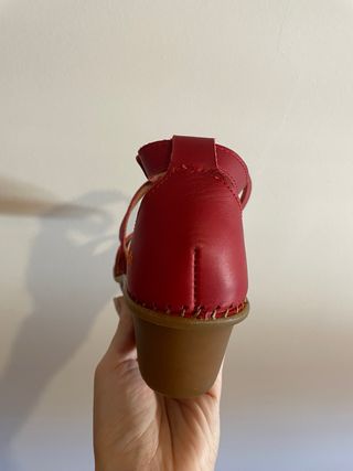 Sandalias cuña cuero ART rojas