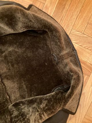 Chaqueta de piel marrón hombre