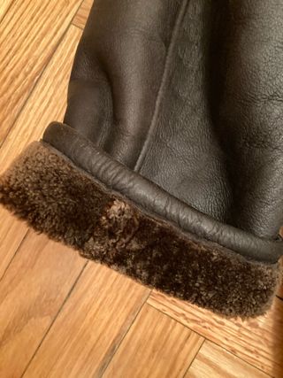 Chaqueta de piel marrón hombre