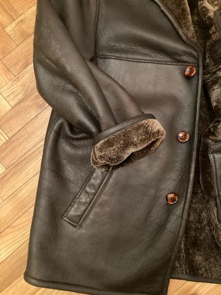 Chaqueta de piel marrón hombre