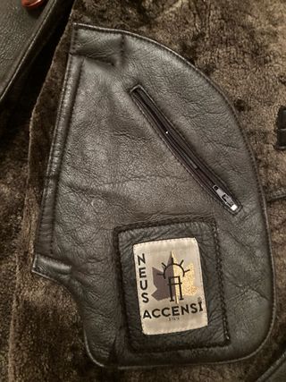 Chaqueta de piel marrón hombre