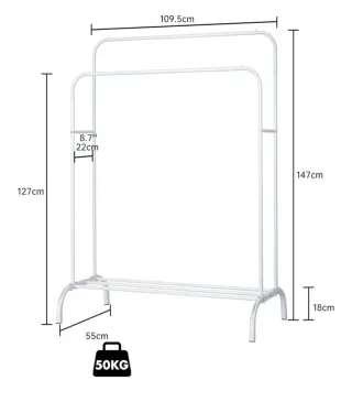 Burro perchero metálico blanco