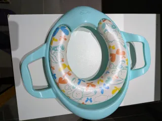 Adaptador WC infantil azul con asas