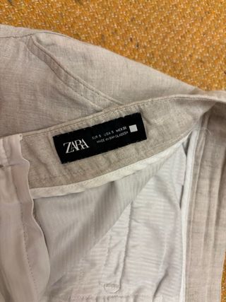 Pantalón de lino Zara Beige