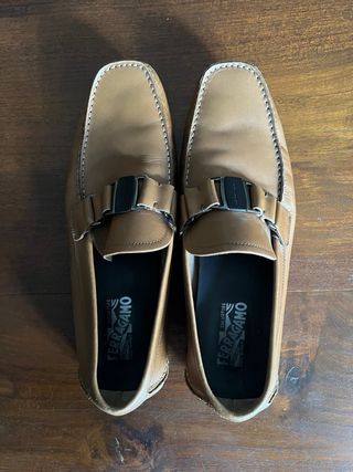 Salvatore Ferragamo mocasines piel marrón hombre