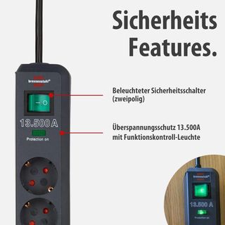 Brennenstuhl Eco-Line regleta de enchufes con 6 To