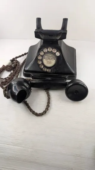 Teléfono antiguo GPO Bakelite Negro Giratorio