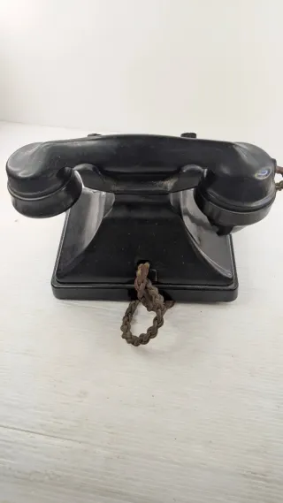 Teléfono antiguo GPO Bakelite Negro Giratorio