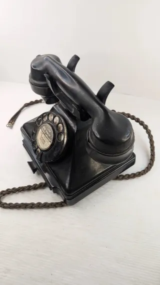 Teléfono antiguo GPO Bakelite Negro Giratorio