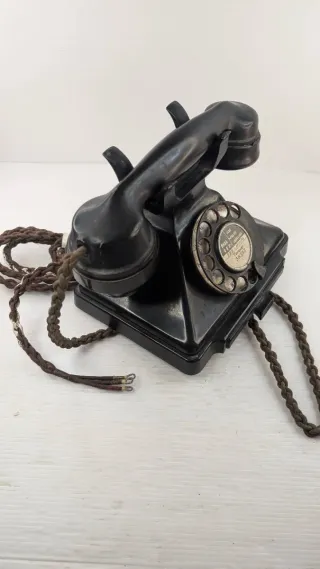 Teléfono antiguo GPO Bakelite Negro Giratorio