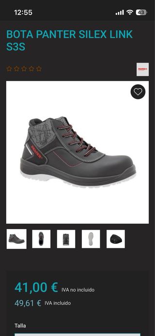 Botas de seguridad PANTER negras y rojas