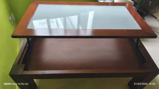 Mesa de centro madera y cristal