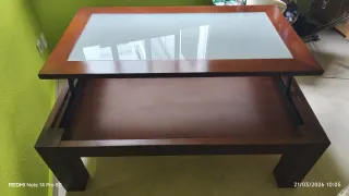 Mesa de centro madera y cristal