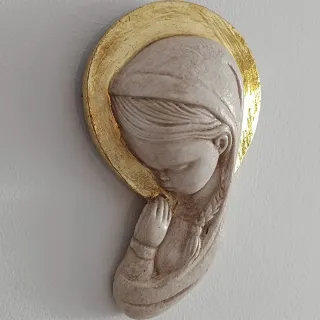 Virgen Niña Escayola Relieve Dorado