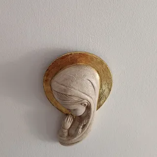 Virgen Niña Escayola Relieve Dorado