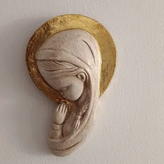 Virgen Niña Escayola Relieve Dorado