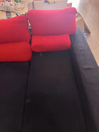 Sofá Chaise Longue Negro y Naranja