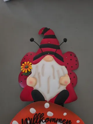 Estaca decorativa jardín Willkommen