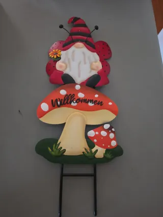 Estaca decorativa jardín Willkommen