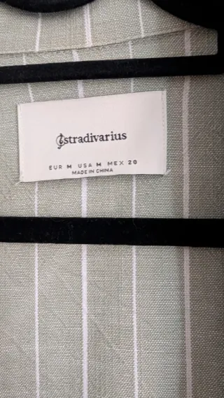 Blazer rayas verde menta M mujer