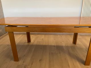 Mesa comedor extensible raíz nogal