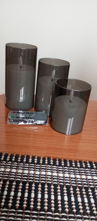 Set di 5 Candele LED Bianche e Grigie