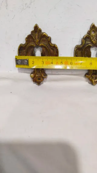 2 Bocallaves Escudos Cerradura Bronce Antiguos