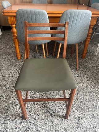 2 Sillas Madera y Rattan