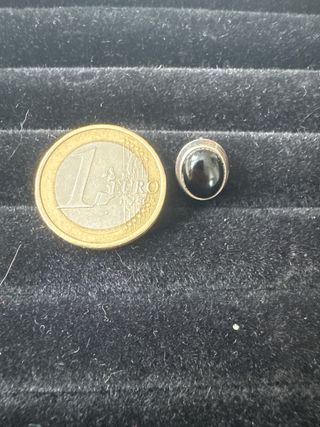 Colgante Plata con Piedra Negra Ovalada