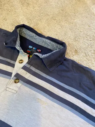 TSB Polo Rayas Retro Azul Blanco