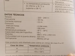 Nevera pequeña 93L  para habitación, camping...