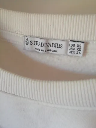Sudadera Stradivarius Blanca Talla XS