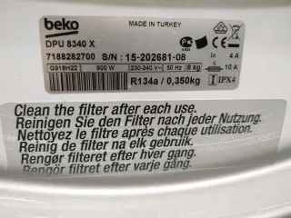 Secadora gris Beko 8kg De Condensación