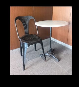 Mesa bistro hierro marmol