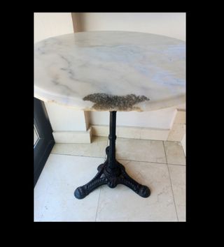 Mesa bistro hierro marmol