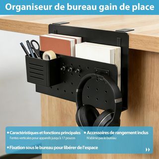 Organizador Lateral Escritorio Negro