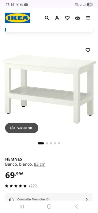 Banco Ikea Hemnes blanco Madera