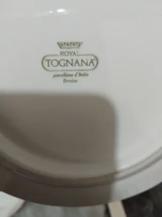 Set 7 Piattini Porcellana Bordo Rosso