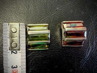 Colgantes Plata Diseño Circonitas Rectangulares