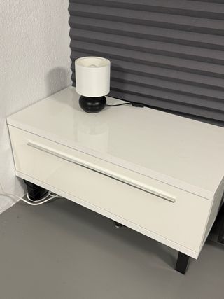 Mueble de salón moderno completo blanco brillo