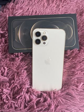iPhone 12 Pro Max 256GB Oro y 11 Fundas. Bat.76%