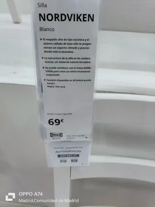 Silla Ikea Nordviken Blanca
